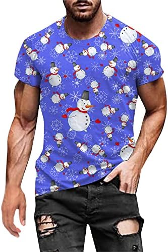 חולצות טריקו של ZDFER Mens חג המולד סנטה קלאוס חייל הדפסה צמרות שרוול קצר מצחיק חג המולד גרפיקה גרפית