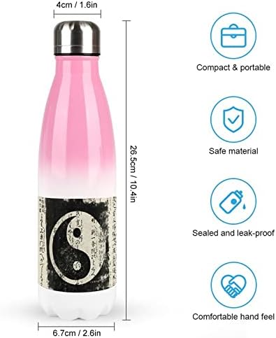 יין יאנג 17oz בקבוק מים ספורט נירוסטה ואקום מבודד צורת קולה בקבוק ספורט לשימוש חוזר