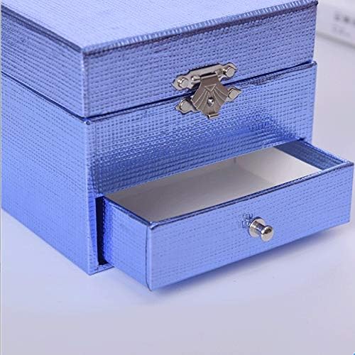 Lhllhl Blue נייר קופסת מוסיקה כחולה תכשיטים בעבודת יד קופסא מרובע מתנה מרובע הצעה יצירתית מתנה ליום