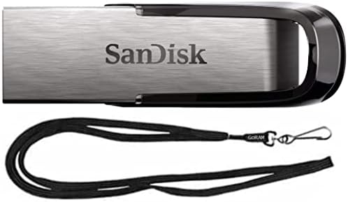Sandisk 128GB Ultra Flair USB 3.0 כונן פלאש מתכתי SDCZ73-128G צרור עם שרוך שחור של גורם שחור