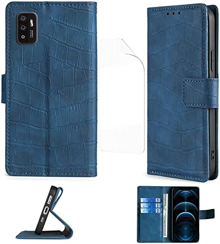 צרכן נייד זמקס 11 להעיף מעמד מקרה תואם עבור זטה זמקס11 ז6251 טלפון מקרה + סרט רך מסך מגן כחול