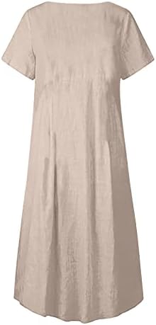 חולצת טוניקה טוניקה מזדמנת של Cotecram לנשים שמלה זורמת רופפת שרוול קצר בוהו חוף שמלת נופש אופנה אופנה