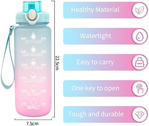 בקבוק מים טריטן 32oz הוכחת דליפה עם מסננת נשלפת וסמן זמן BPA בקבוק מים מוטיבציוני בחינם