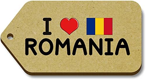 אזידה 10 איקס 'אני אוהב את רומניה' 66 מ מ איקס 34 מ מ תגי מתנה