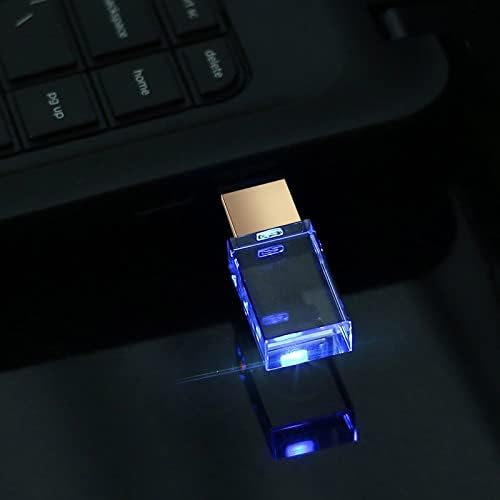 64GB USB 2.0 פלאש כונן חידוש גביש זהב גביש מוביל זכוכית זכוכית מלבן שקוף צורת עט כונן כונן זיכרון מזכר
