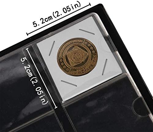 אלבומי מטבעות עם מחזיקי קרטון - 60 כיסים ספרי אחסון מטבעות בגודל 2 על 2 אינץ ' למחזיקי אוסף מטבעות 36