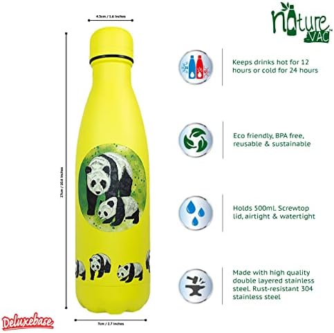 NatureVac - Panda מ- Deluxebase. בקבוק בקבוק אבק נטול חוזר של BPA BPA לשימוש חוזר