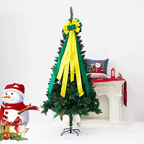 Afeidd חג המולד צבע גדול קשת עץ חג המולד עליון איות סרט קשת קישוט לחג המולד קישוטים למסיבות נוצץ קישוט