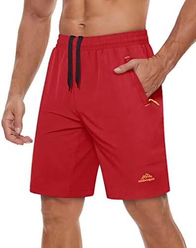 גברים של הליכה מכנסיים קצרים מהיר יבש כושר ריצה אימון אימון מכנסיים קצרים עם רוכסן כיסים