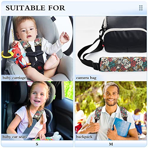 כיסויי רצועת מושב מכונית גולגולת סוכר לילדים לתינוקות 2 יח 'רצועות מושב רכב רפידות כרית כרית כרית מגן