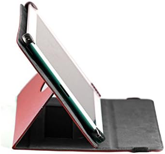 כיסוי מארז עור דמוי עור אדום של Navitech עם 360 מעמד סיבוב תואם למחשב Tablet של Yuntab LG01-10.1 אינץ