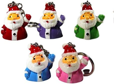 5 יחידות חג המולד מפתח שרשרת יפה חג המולד מפתח טבעת סנטה קלאוס מחזיק מפתחות סנטה קלאוס חג המולד קישוט