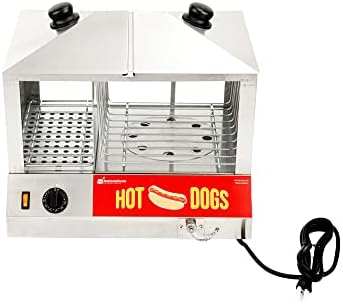 היי Tek Steamer Steamer ו- Bun Warmer, 1 משאית אוכל וזכיין עמדת נקניקיות סיר - 100 נקניק