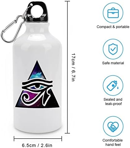בקבוק אלומיניום של הורוס עיניים בקבוק אלומיניום נייד בקבוקי מים ספורט ניידים עם קרבינר ומכסה טוויסט