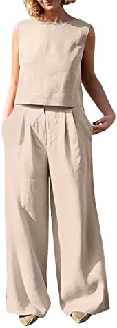 מכנסי נשים מכנסיים מכנסי פשתן קובעים שתי חלקים ישר רגליים רגילים מכנסי סתיו מכנסיים 2023 בגדים אופנה