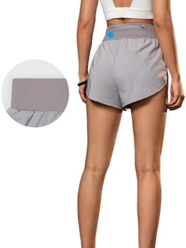 BMJL נשים מותניים גבוהות ריצות מכנסיים קצרים אימון מכנסיים קצרים כושר מכנסיים קצרים פעילים עם כיס אחורי