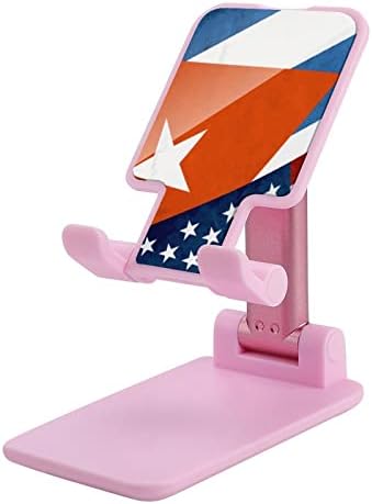 דגל ארהב-קובה דגל טלפון סלולרי מתקפל עמדת טבלאות מתכווננת הרכבה על סגנון שולחן עבודה שולחן עבודה סגנון
