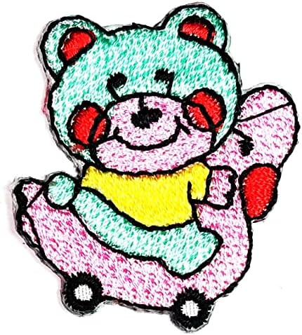 קלינפלוס מיני דוב רקום ברזל על לתפור על תיקון אופנה אמנויות דוב תינוק יושב ברווז חמוד קריקטורה מדבקת