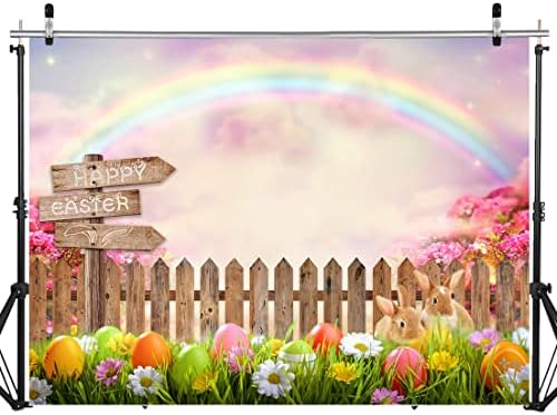 אביב פסחא רקע צבעוני ביצי ארנב עם קשת רקע עבור פסחא מסיבת קישוט תינוק מקלחת סטודיו אבזרי 12395