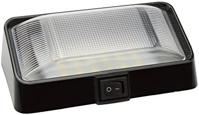 אור מרפסת LED LED עם מתג - אור חיצוני פנים 12 וולט - גימור שחור - אטום למים - קרוואנים, משאית, קרוואן,