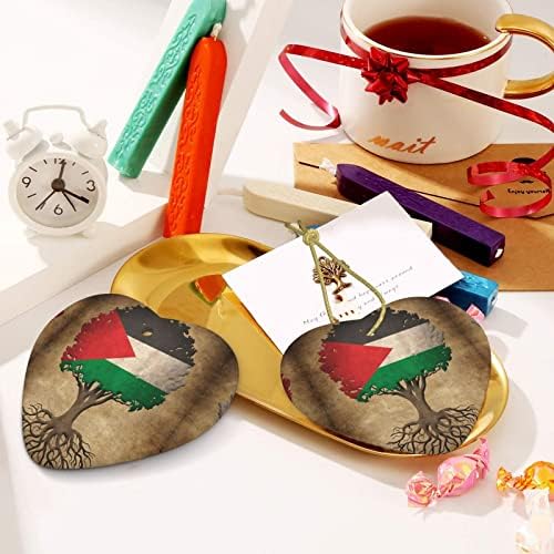 עץ החיים דגל פלסטיני תליון בצורת לב קרמיקה, תליון קישוט עץ חג המולד