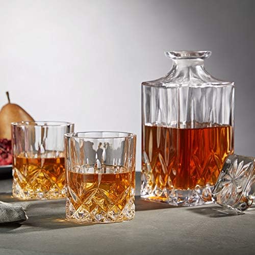 זכוכית משקאות ויסקי-30 עוז ו -9 עוז פרימיום זכוכית שקופה קריסטל, סט מתנות זכוכית סקוטש-סט קנקן וכוס