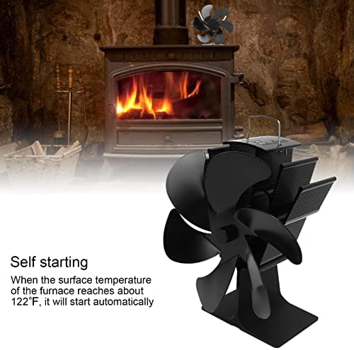 6 להבי חום מופעל תנור מאוורר, עץ תנור מאוורר, חום מופעל תנור מאוורר טמפרטורה גבוהה עמיד 165 ממ קוטר