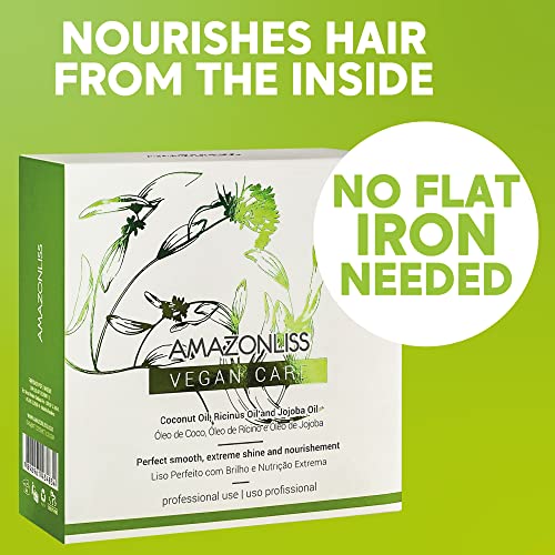 סט טיפולי שיער קרטין טבעוני של אמזונליס 2 פל אונקיות-שמפו טבעי מטהר, נוזל מפחית ומסכת שיער משחזרת-מוצרי