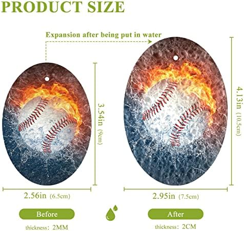 Alaza Fun Sports Baseball Water Fire Spogges Natural Spogkes מטבח תאית ספוג למנות שטיפת אמבטיה וניקוי