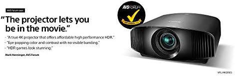 מקרן הקולנוע הביתי של סוני VPL -VW295ES: מקרן וידיאו מלא של 4K HDR לטלוויזיה, סרטים ומשחקים - מקרן הקולנוע