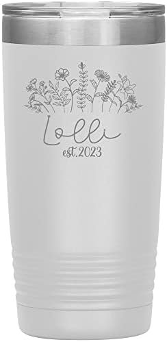 פרחים לולי כוס 20oz - לולי בהתאמה אישית כוס - מתנה כוסית לספל לולי חדש EST 2023 - מתנה לולי - לולי להיות