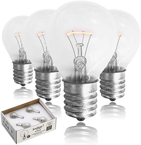 נורת מנורת לבה 25 וואט, 4 חבילות נורת ההחלפה המקורית של הלבה למנורת לבה בגודל 14.5 אינץ ' /20 אונקיה,