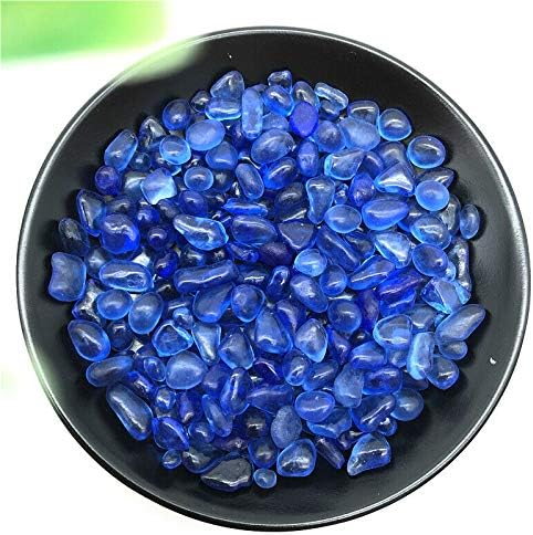 Heeqing AE216 50G 7-10 ממ חצץ כחול זיגוג צבעוני קריסטל בודהה אבני אקווריום אבני עיצוב ומינרלים קריסטל