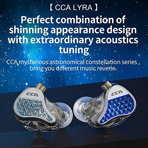 CCA Lyra בצג אוזניים, אוזניות IEM דינאמיות מגנטיות כפולות 10 ממ עבור בס עמוק ופרטים משובחים, אוזניות