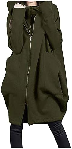 מעילי חוף ים prdecexlu נשים שרוול ארוך מודרני ארוך מעילי נוחות חורפי ארוכים נוחים מוצקים עם מכסה המנוע
