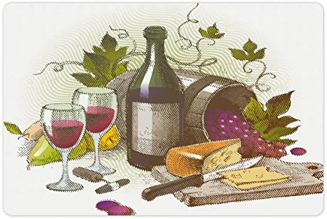 אמבסון יין לחיות מחמד מחצלת עבור מזון ומים, בציר סגנון הרכב עם יין וגבינה פירות גורמה טעם משקאות ומזון,