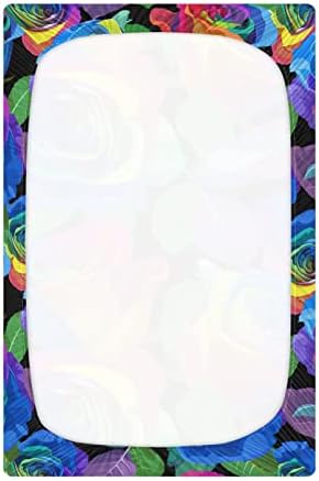 גיליונות עריסה מצוידים בסדיני עריסה עם ענקה צבעי ענן גיליון סדין מצויד לבנים לבנות פעוטות, מיני גודל