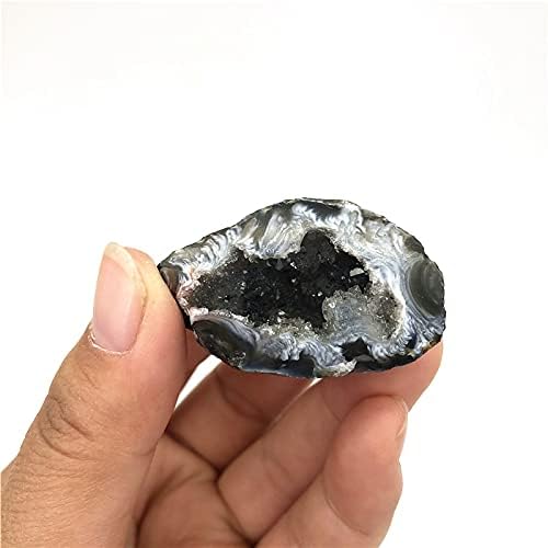 Ertiujg husong312 אגת טבעית גאוד גביוד חור גביש דגימה מינרלית מכילה אשכולות קריסטל נקיים של אבנים קטנות