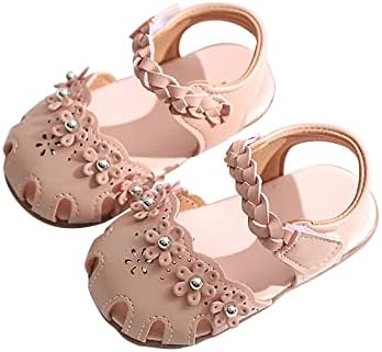 בנות סגורות בוהן סגורה נסיכה שטוחה בוהן חצי סנדלים עם נעלי קשת סנדלי קיץ (פעוט/נעלי נסיכה קטנות לתינוק