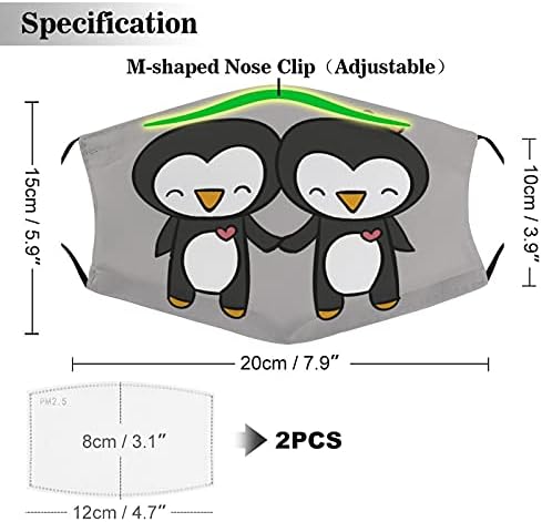 מגניב לשימוש חוזר רחיץ בטיחות בגדי מסכות אמנות עיצוב חמוד זוג בעלי החיים קריקטורה פינגווין בית משרד