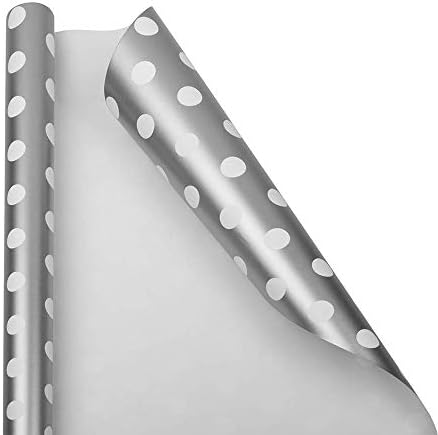 ריבה נייר מתנה לעטוף-פולקה דוט גלישת נייר-50 רגל רבוע כולל-סגול עם לבן נקודות-2 לחמניות / חבילה