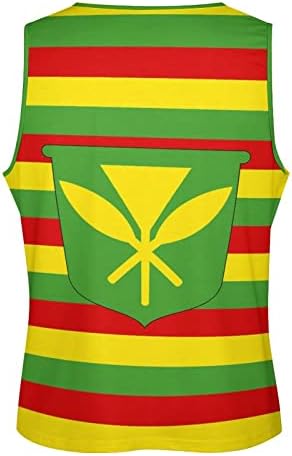 קאנאקה מאולי דגל גברים של שרירים גופייה מלא הדפסת חולצה אימון אפוד כושר שרוולים טיז