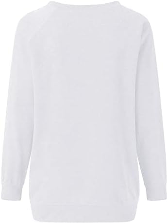 חולצות סווטשירטים לנשים 2023 שרוול ארוך שרוול ארוך צמרות טוניקה טוניקה חולצות סוודר גרפי משובץ חמוד