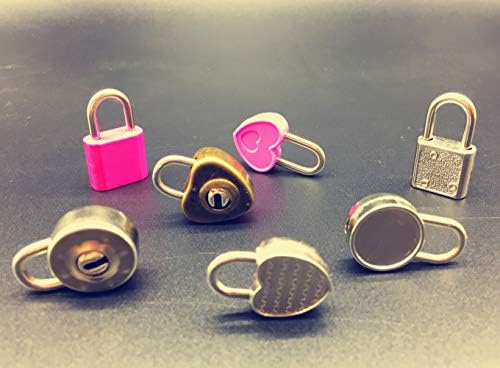 Guaishou Mix Style Style Mini Heart Lockage מנעול מנעולים ארכיאייזים מנעול עם מקשים חבילת 7 יחידות
