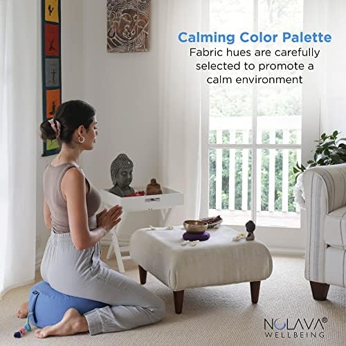 כרית מדיטציה עגולה של נולאבה זאפו 15 איקס 6 - כרית חיזוק יוגה כוסמת טבעית או מושב בודהיסטי למדיטציית