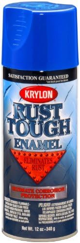 Krylon K09218007 'חלודה קשוחה' שטוחה שחורה שטוחה אמייל מונע אמייל - 12 גרם. תַרסִיס