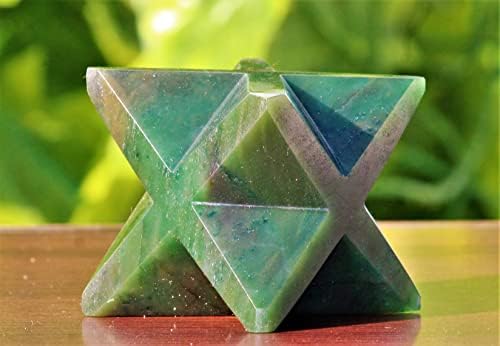 גבישים ירוקים ירוקים אפריקאים אפריקאים מלוטשים קוורץ ריפוי אבן מטאפיזית מגולפת מדיטציה של כוכב מרקבה