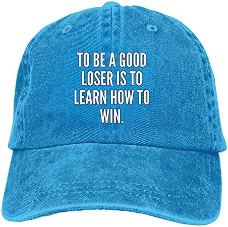כדי להיות לוזר טוב הוא ללמוד איך לנצח סיסמא קאובוי כובעי יוניסקס מתכוונן בייסבול כובעי שחור