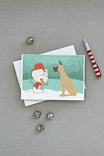 אוצרות קרוליין CK2064GCA7P פודל שחור שלג שלג בכרטיסי ברכה לחג המולד ועטפות חבילה של 8, כרטיסים ריקים