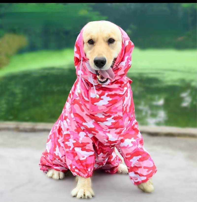 כלב גדול של חיות מחמד מעיל גשם בגדי גשם אטום למים בגדי סרבל לכלבים בינוניים גדולים מעיל בגדים מחמד זהוב,